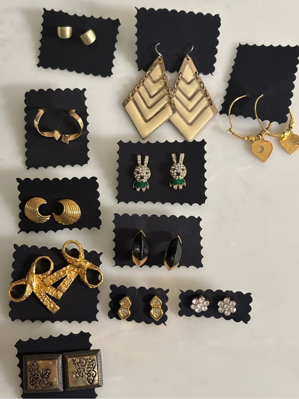Lot of 11 Pairs of Pierced Earrings.